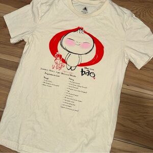 Disney Parks Pixar Short Bao Shirt Women Size L Slim Fit Tan Cute Art Print Bao